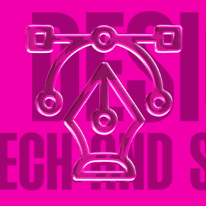 A transparent pink background serving as a backdrop for the word "us design fintech and saas" for Treford's ux design for fintech and saas live program